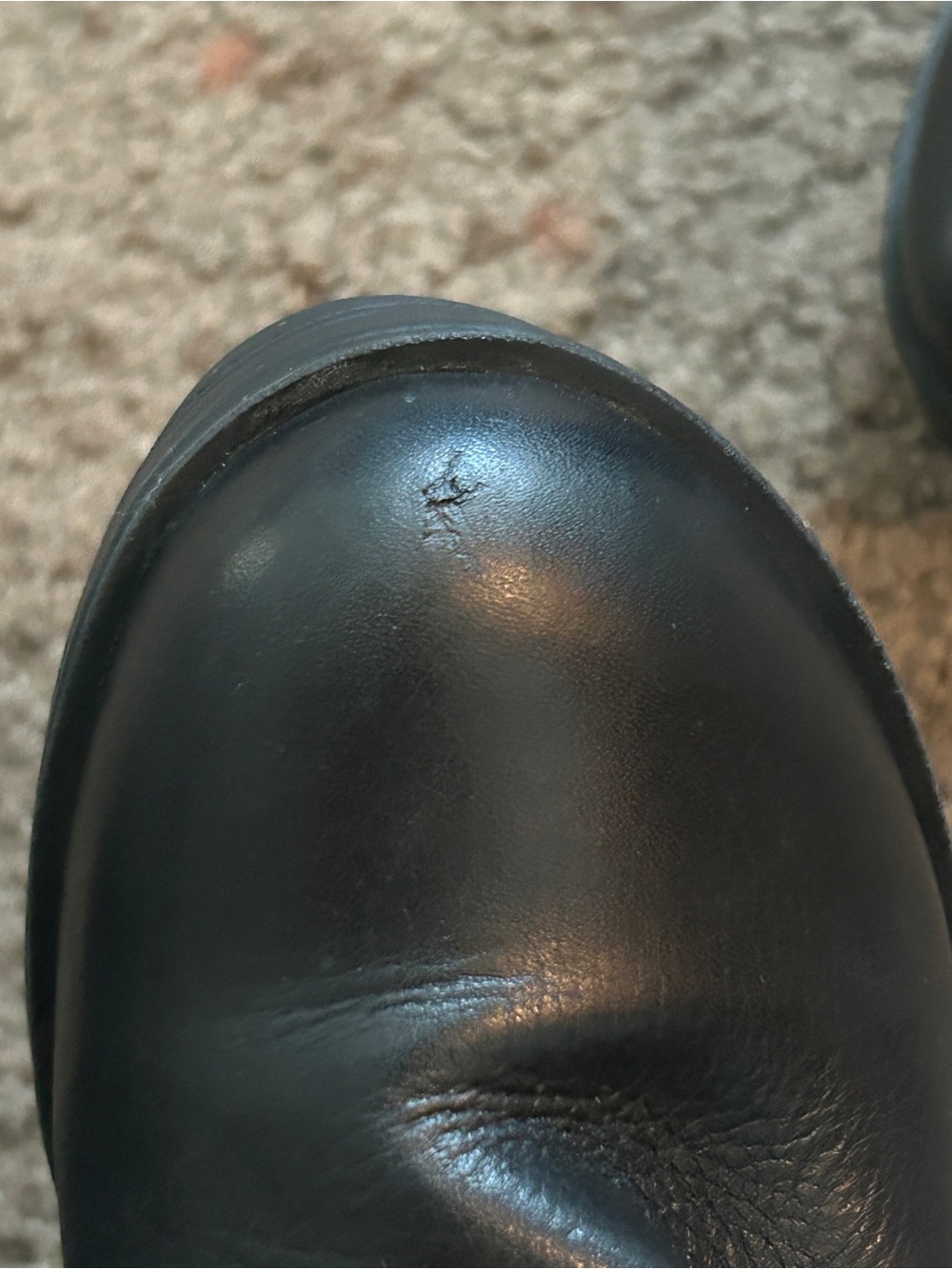 Steve Madden Black Leather Platform Heel Booties - Picture 4 of 5
